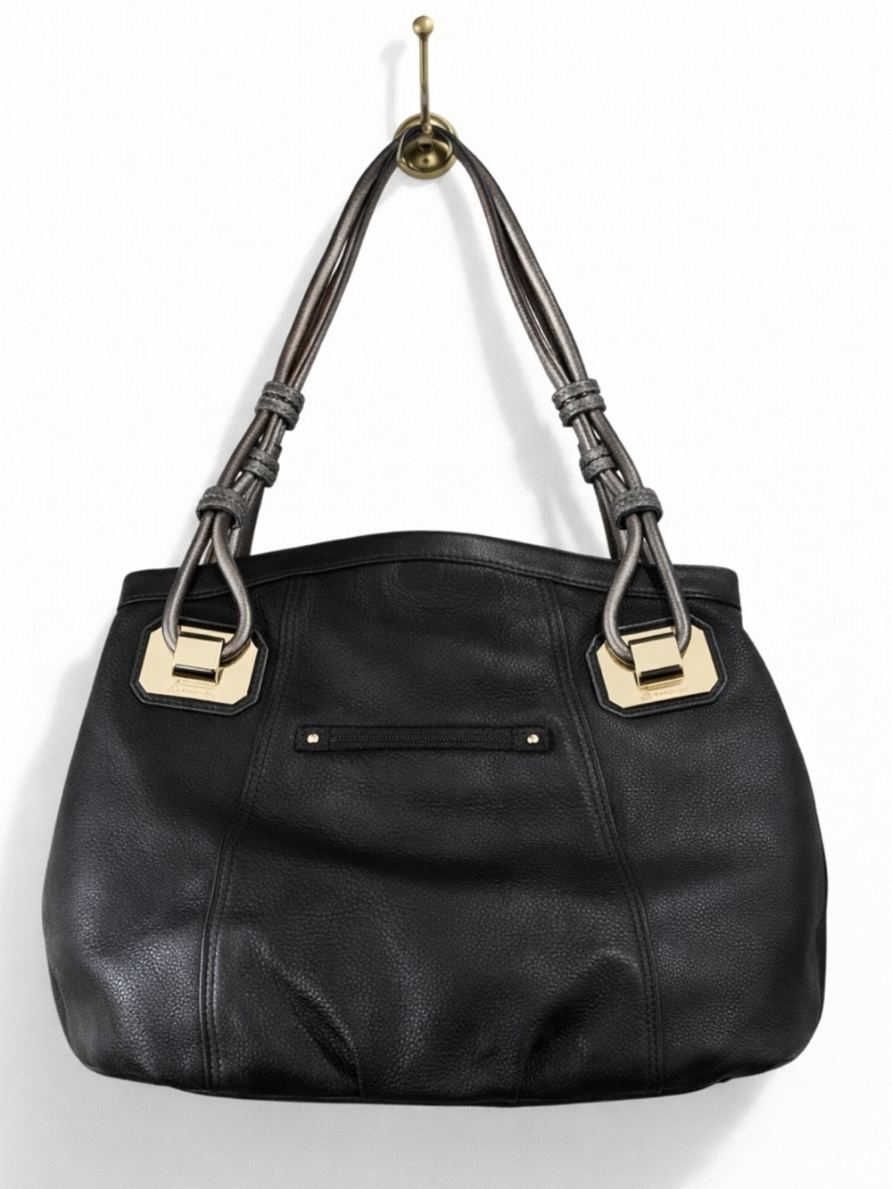 B. Makowsky Black 100% Genuine Leather Hobo Bag (retail $368)